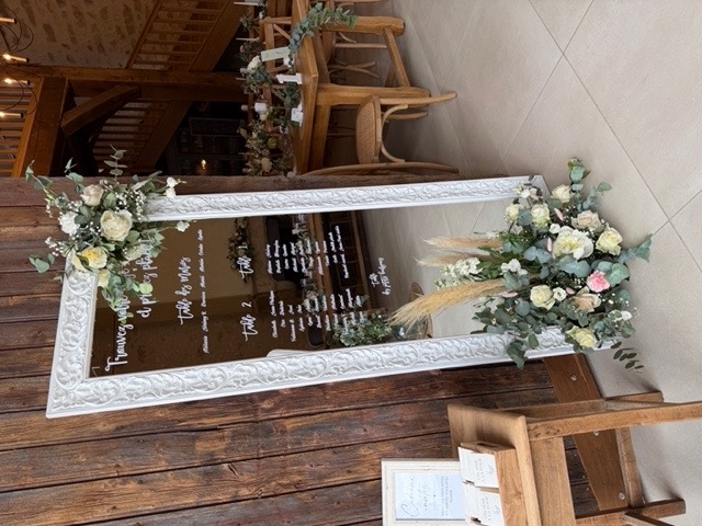 Plan de table sur miroir blanc – Armony's Déco