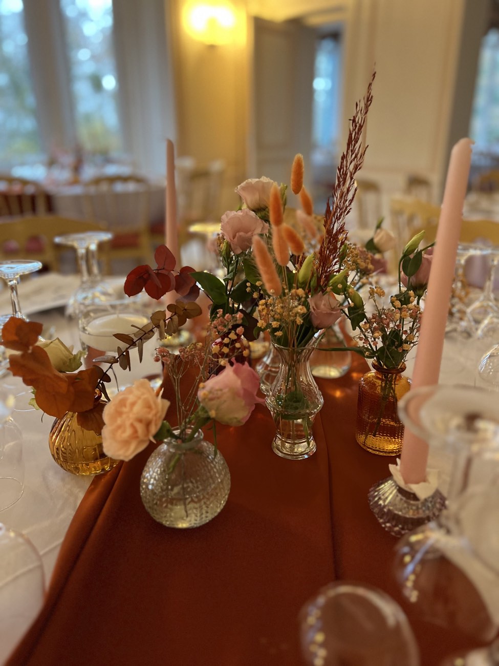 Décoration de mariage : Centre de table terracotta