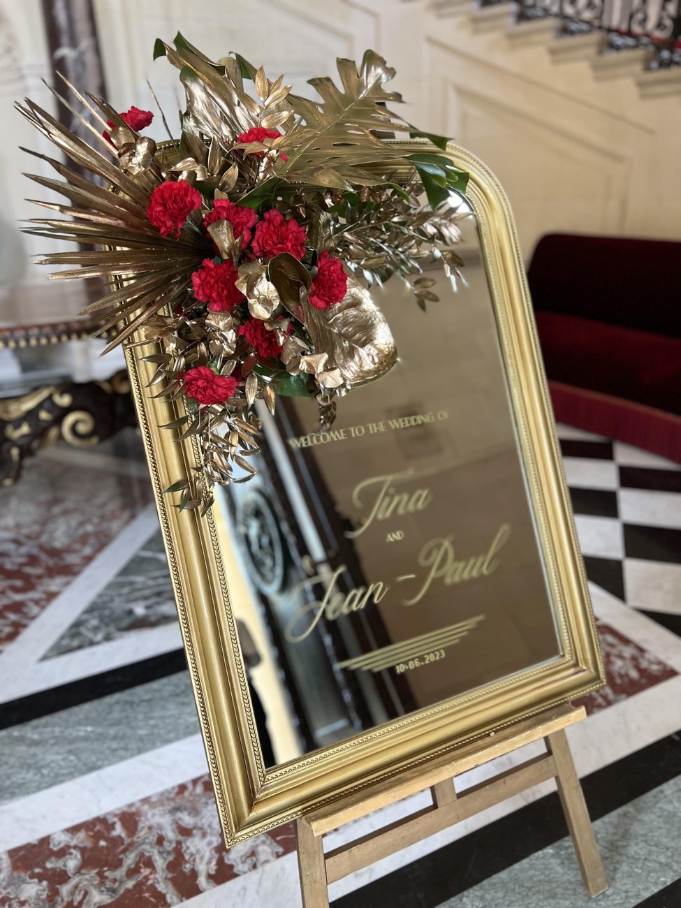 Décoration de mariage : Miroir de bienvenue