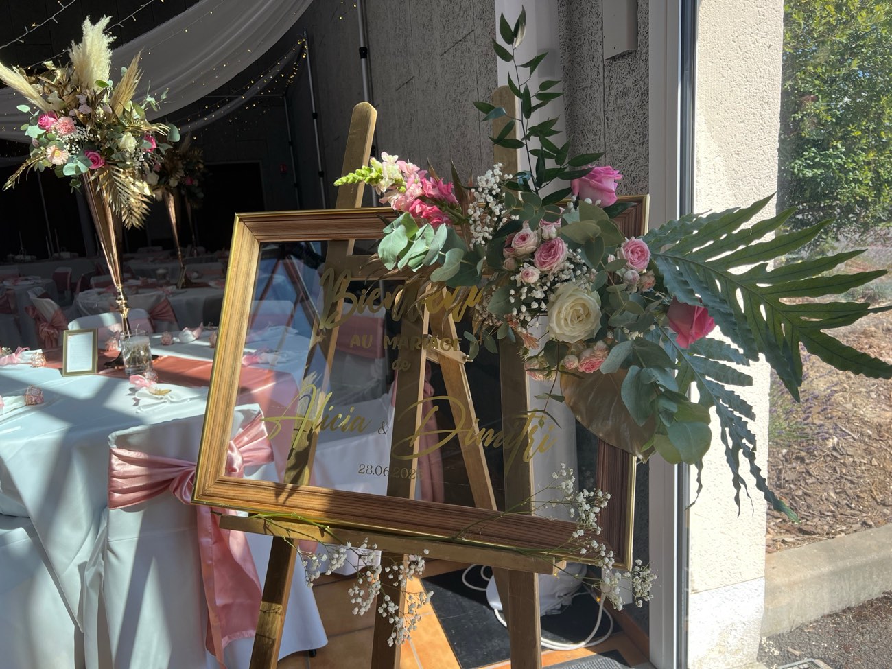 Décoration de mariage : Panneau de bienvenue
