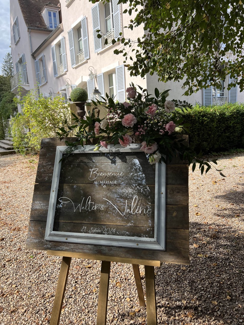 Décoration de mariage : Panneau de bienvenue