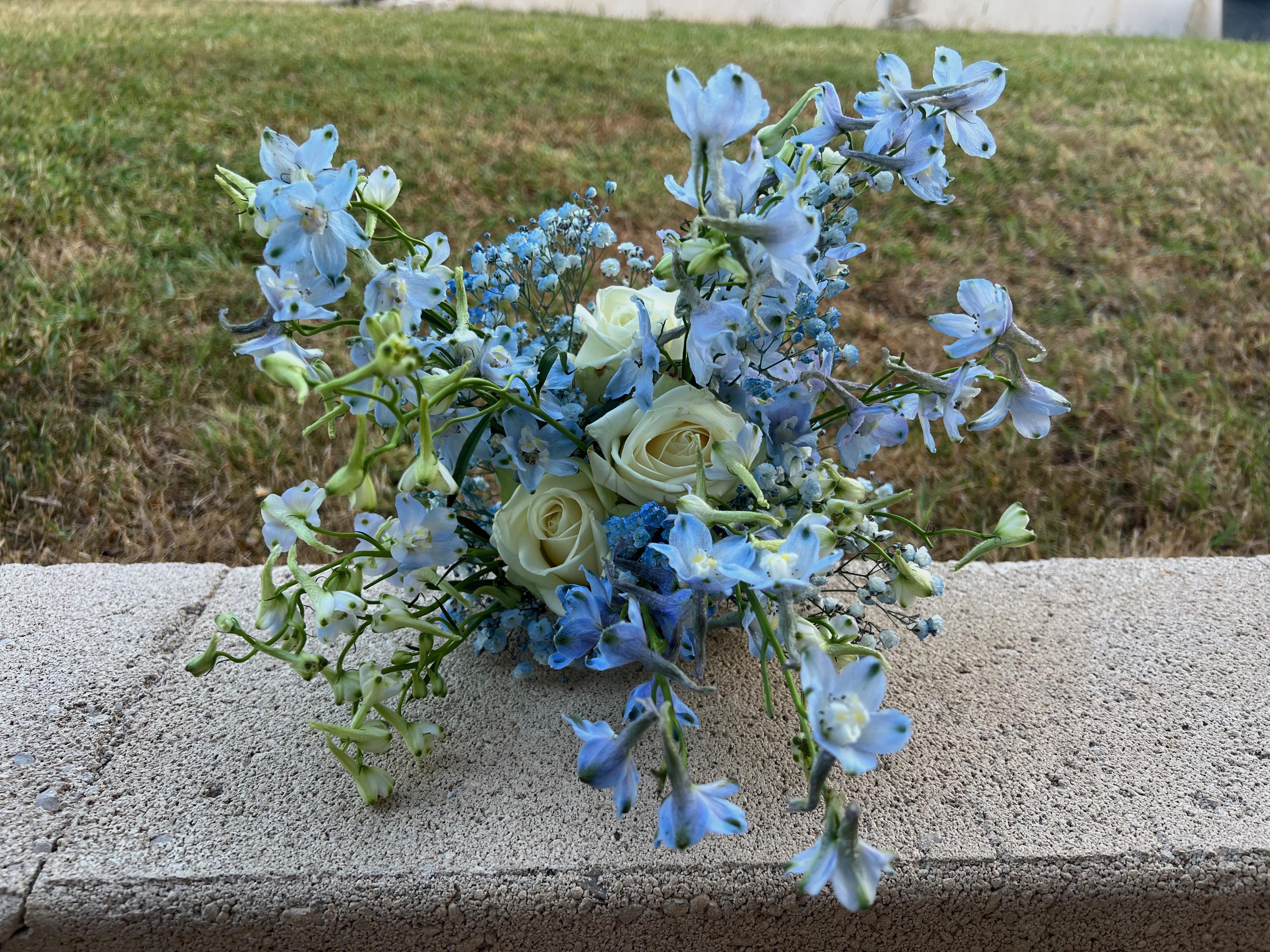 bouquet demoiselle d'honneur bleu