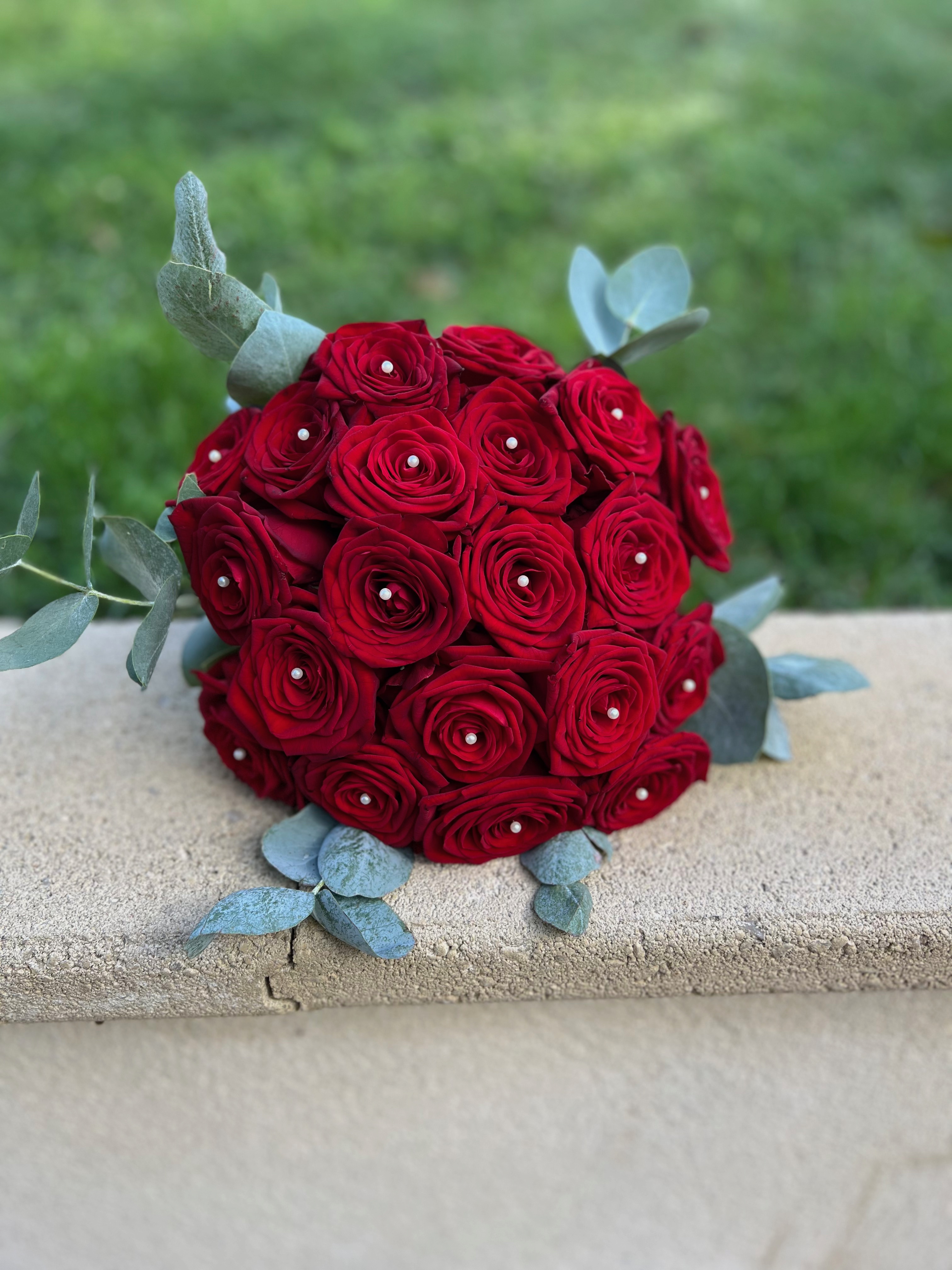 bouquet de mariée roses rouges